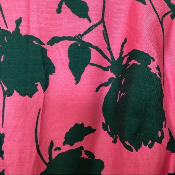BODEN.   Pink Green Sleeveless Pleated Silk Blend Midi Dress Size 12R - Picture 8 of 8